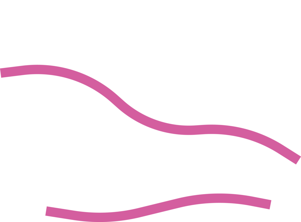 Zwei stilisierte pinke Wellen, die ein weißes Mikrofon umschließen.